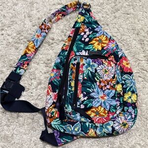 Vera Bradley Navy Multi Floral Crossbody Sling Bag